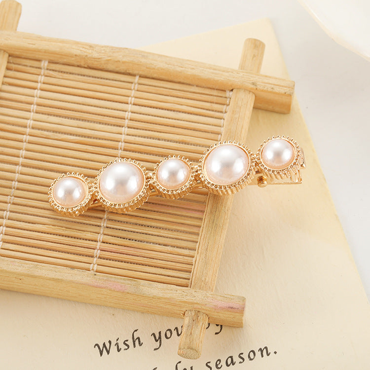 Slip-on Pearl Bow Haar Clip