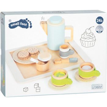 smallfoot Personalisierbare Kaffee- und Teeset Kinderküche Kinder Holzspielset ab 2 Jahren