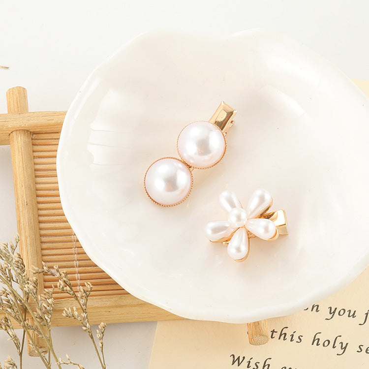 Slip-on Pearl Bow Haar Clip