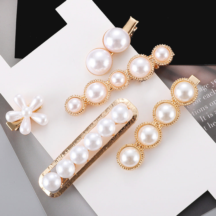 Slip-on Pearl Bow Haar Clip