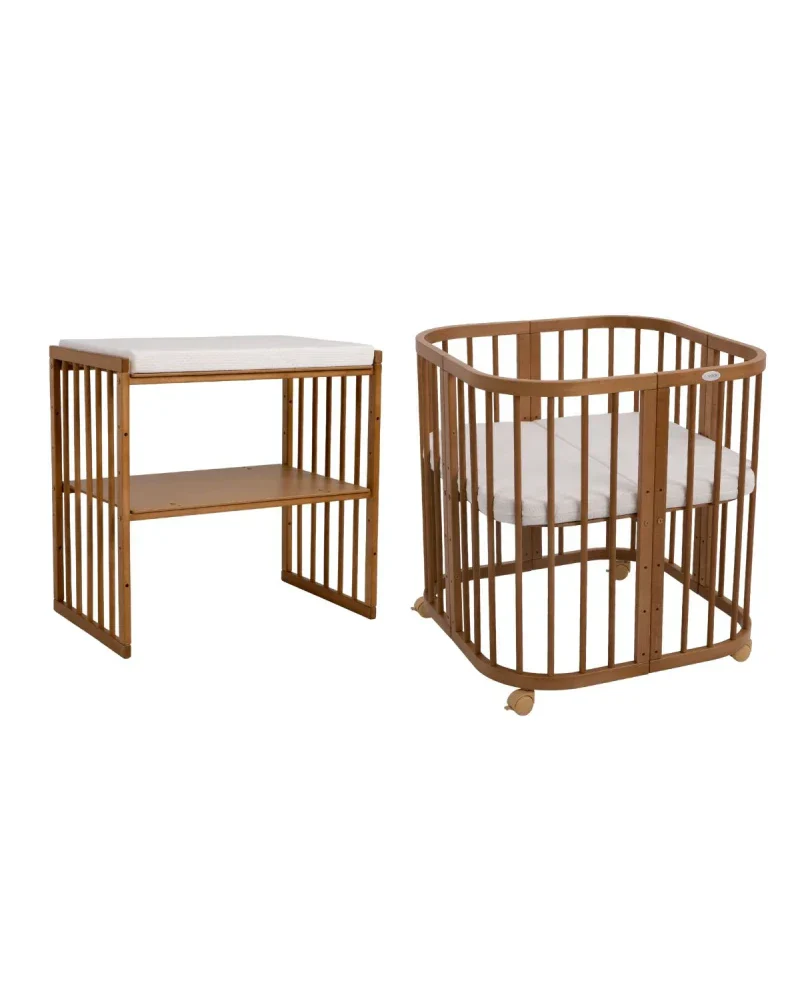 Babybett 7-in-1 – Ein Bett für viele Jahre - mitwachsend | Quadratische Form