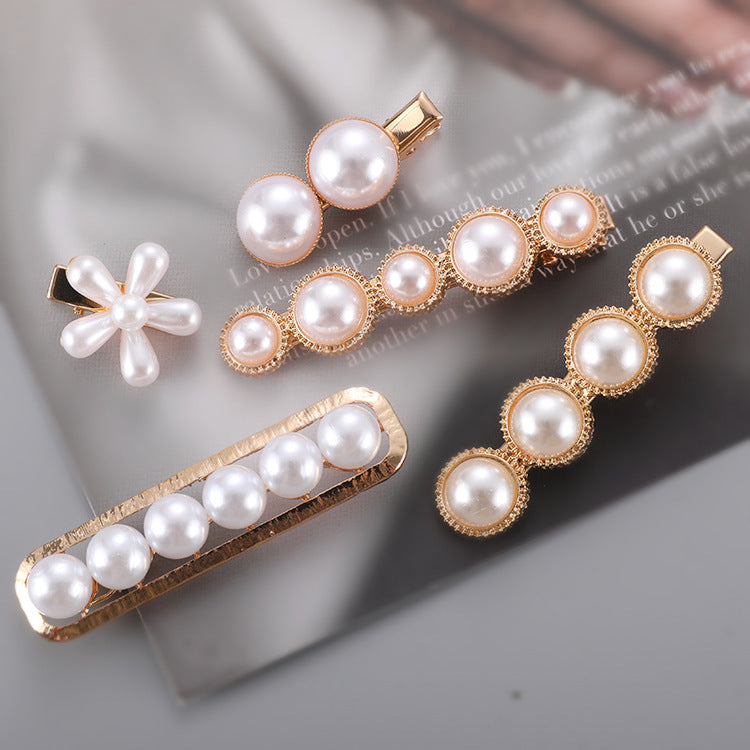 Slip-on Pearl Bow Haar Clip
