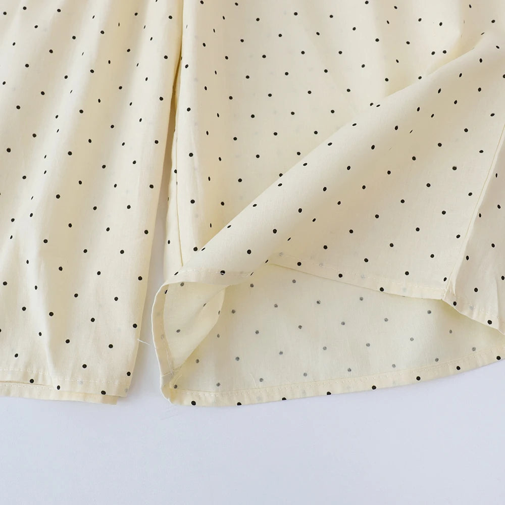 Süßes Sommer-Set für Mädchen – Polka Dot Top & Weite Hose