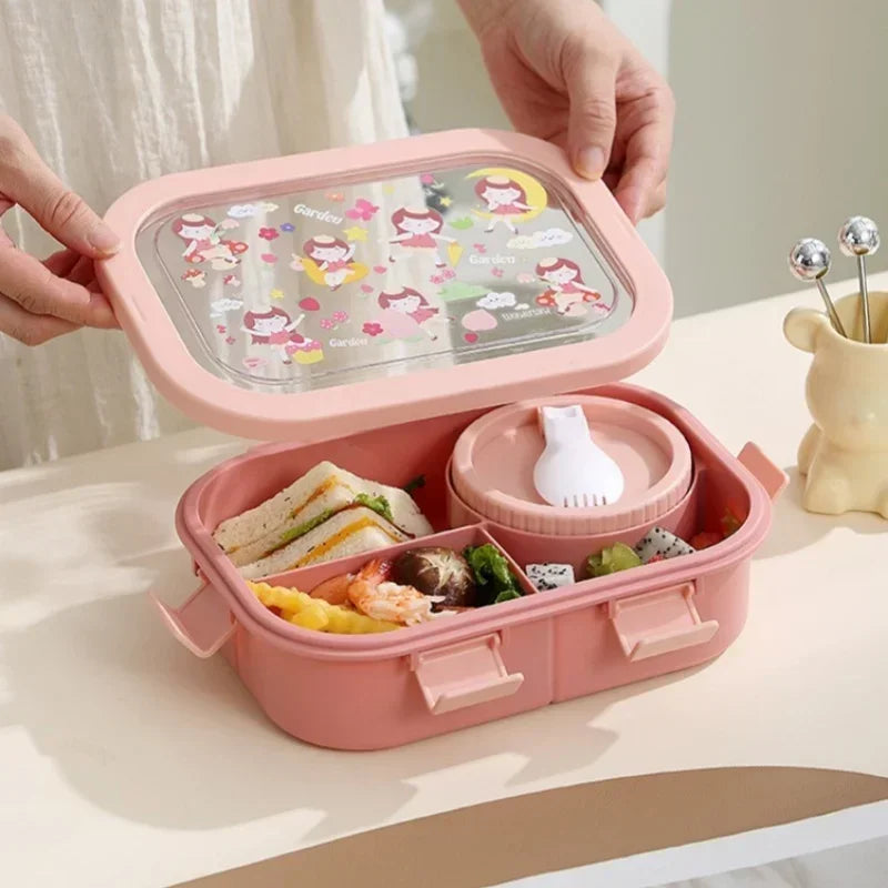 Cartoon Lunchbox mit Suppenschüssel