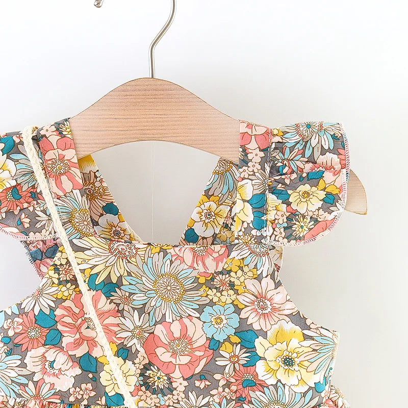 Sommer-Liebling für kleine Blumenmädchen – 2-teiliges Kleid mit Tasche