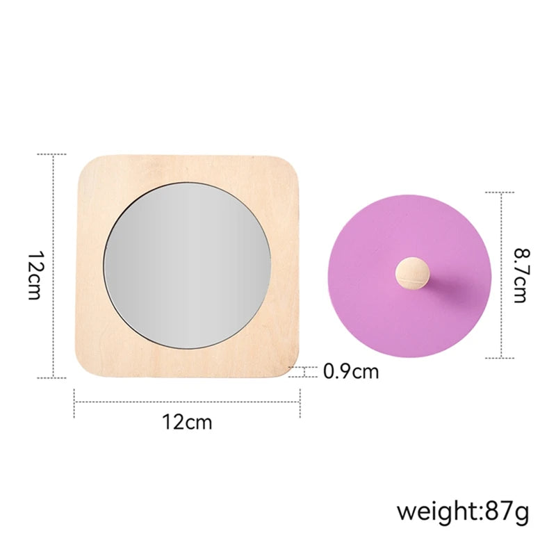 Montessori Baby Spiegel Puzzle – Sensorisches Lernspielzeug aus Holz
