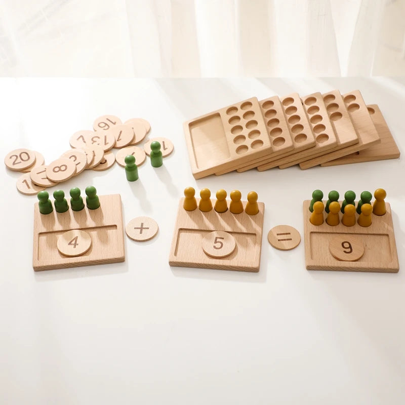Montessori Zahlenbrett aus Holz – Rechnen lernen mit Spaß