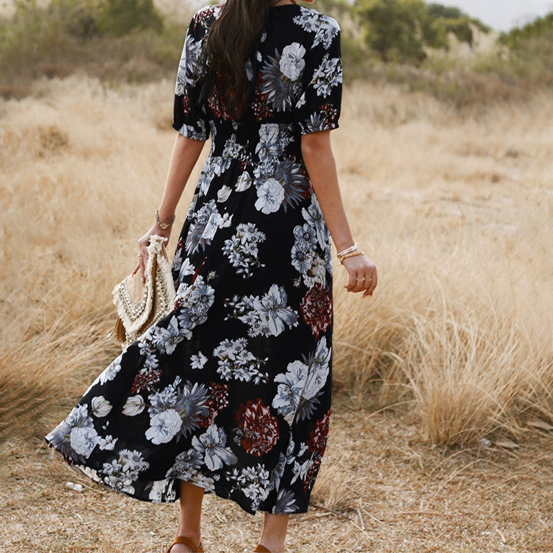Blumen Sommer Beach Kleid