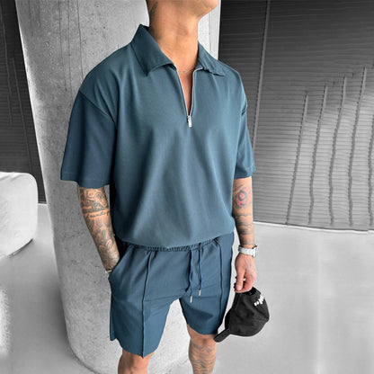 Herren Somer Polo Zipper