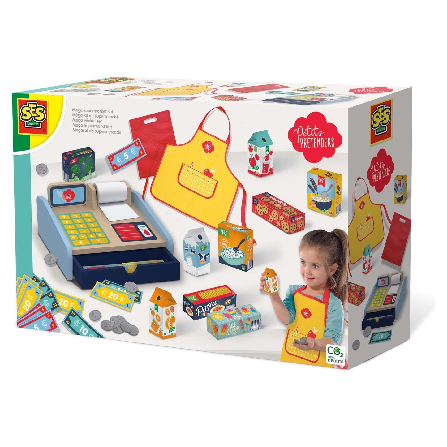 SES Petits Pretenders Holzkassenset – Spielkasse mit Zubehör | Artikel 18014 | ab 3 Jahren