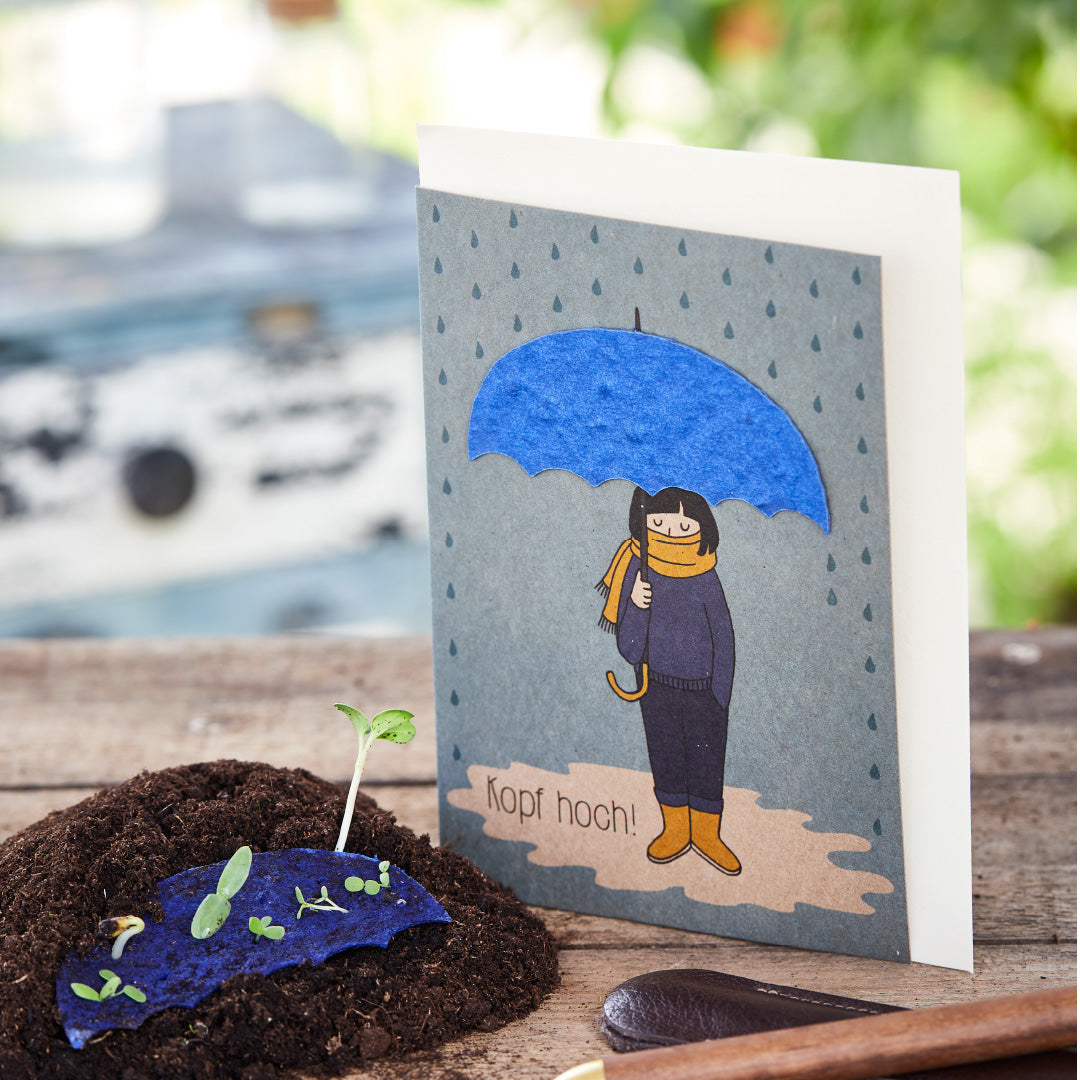 Grußkarte "Kopf hoch"