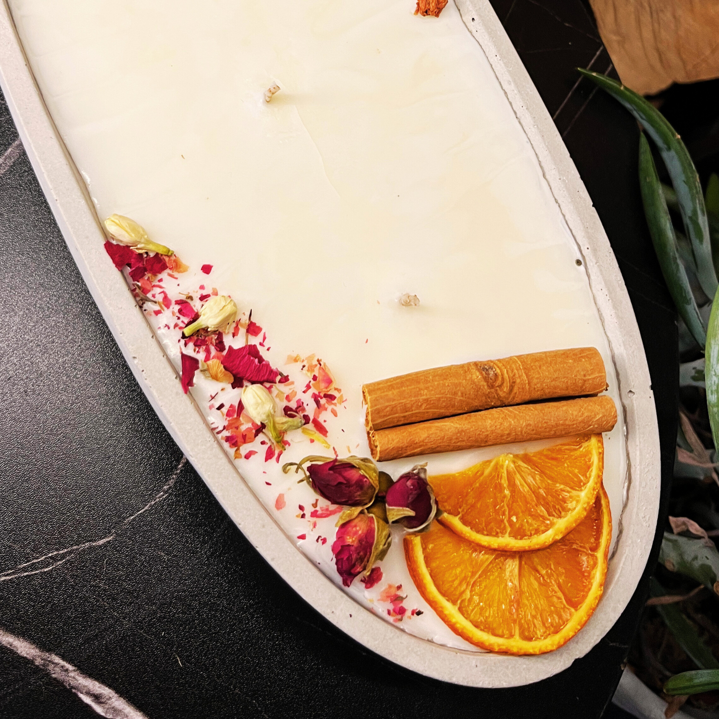 Handgemachte Betonduftkerze "Grey-Ship" Bio Sojawachs mit Vanilla Toffee Duft. Beton Deko Interior Design