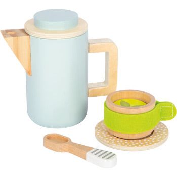 smallfoot Personalisierbare Kaffee- und Teeset Kinderküche Kinder Holzspielset ab 2 Jahren