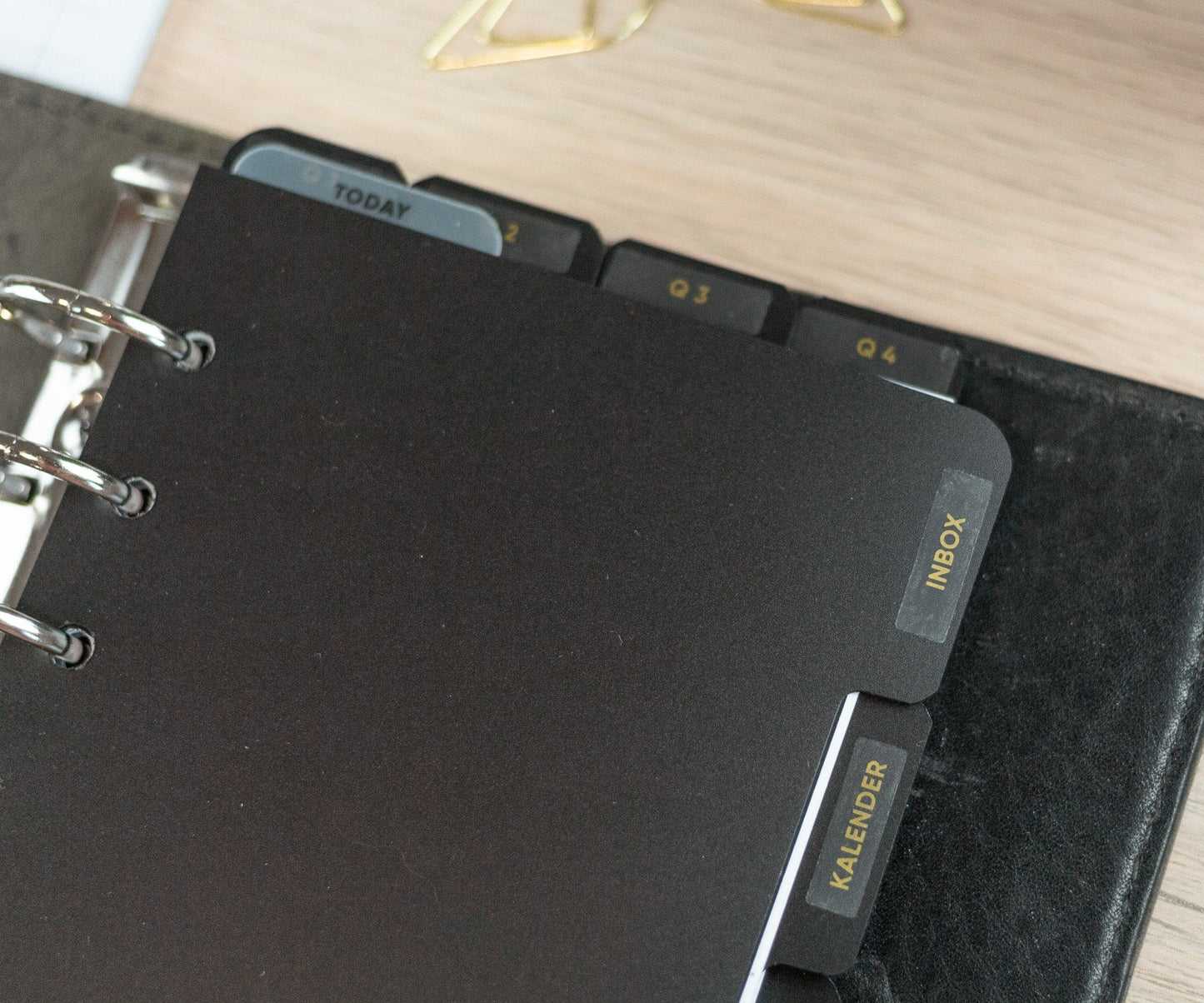 Register für Ringplaner - Tabs rechts - "schwarz" & "transparent" - Din A5 & Personal