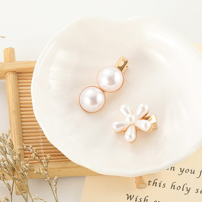 Slip-on Pearl Bow Haar Clip