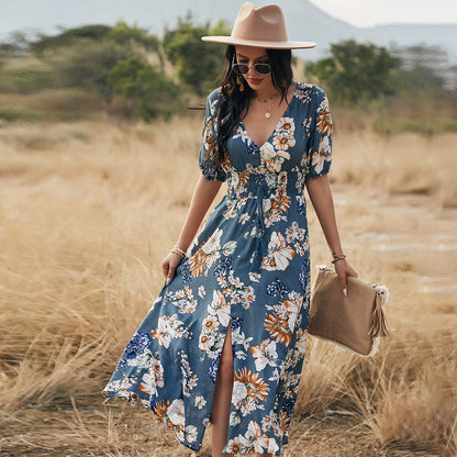 Blumen Sommer Beach Kleid