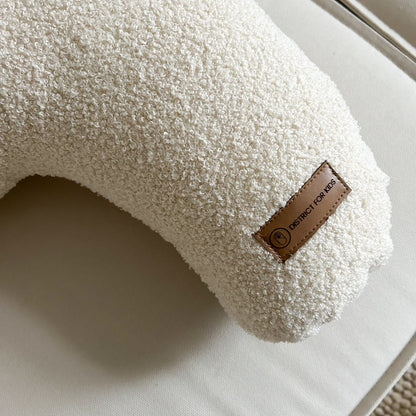 Stillkissen U-Form Teddystoff Bouclé mit abnehmbaren Bezug – ergonomisches Mondstillkissen