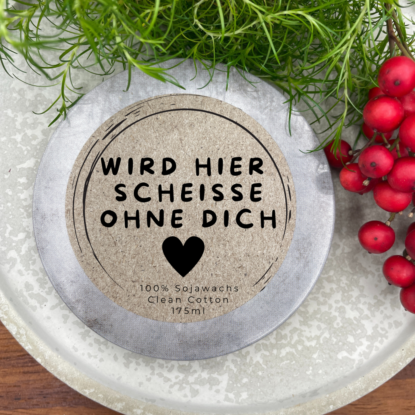 Wird hier Scheiße ohne dich - ABSCHIEDSGESCHENK Personalisierbare PREMIUM Duftkerze - handgemacht aus dem Südschwarzwald - ARBEITSKOLLEGIN