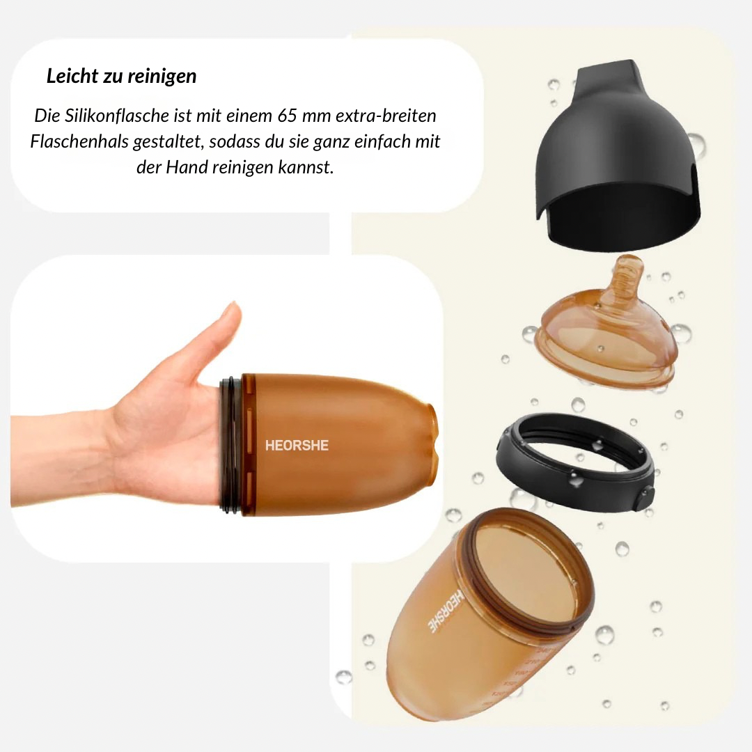 Ultra Wide Neck Baby Bottle 160ml (Schwarz)