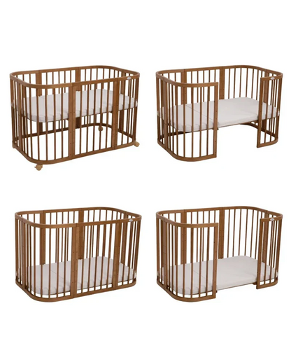 Babybett 7-in-1 – Ein Bett für viele Jahre - mitwachsend | Quadratische Form