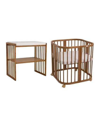 Babybett 7-in-1 – Ein Bett für viele Jahre - mitwachsend | Quadratische Form