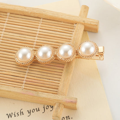 Slip-on Pearl Bow Haar Clip
