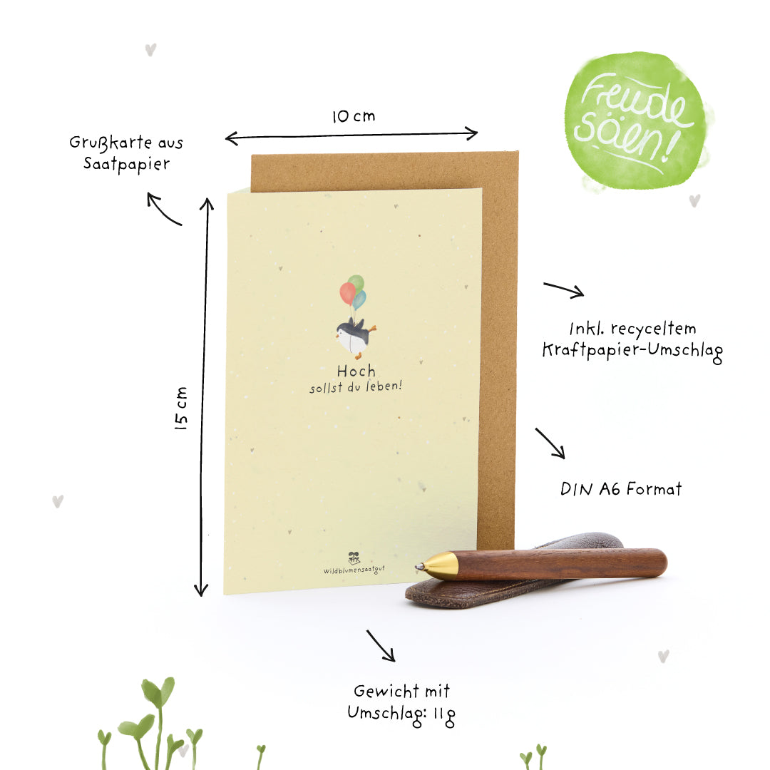 Grußkarte - Hoch sollst du leben!