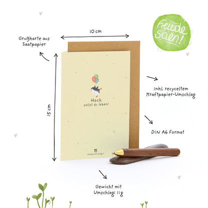 Grußkarte - Hoch sollst du leben!