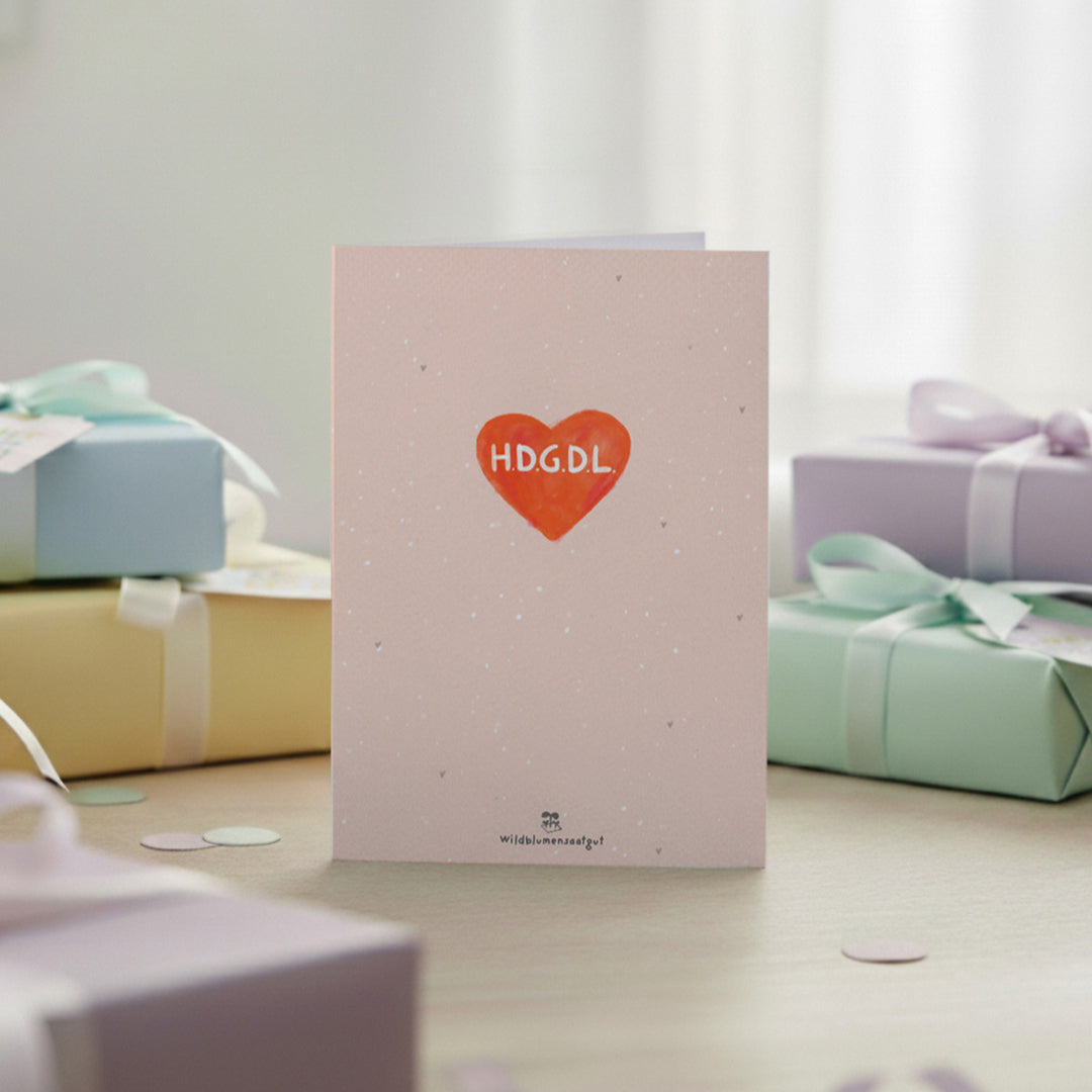 Grußkarte - HDGDL - Hab dich ganz doll lieb