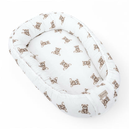 Babynestchen Musselin Teddybär – Weicher Baby-Kokon