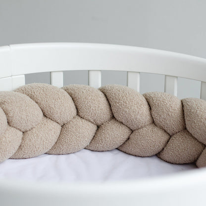 Bettschlange geflochten Teddystoff Bouclé – Kuschelige Bettumrandung
