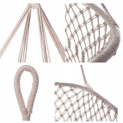 Hängewiege Boho aus Makramee-Baumwollgarn – Sanftes Schaukeln für süße Träume