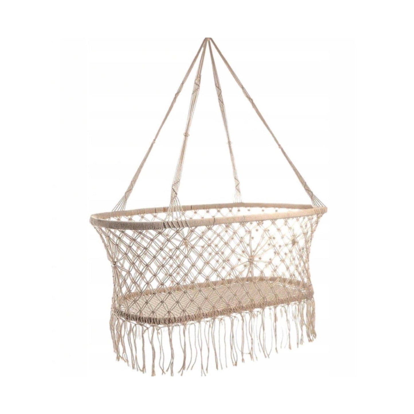 Hängewiege Boho aus Makramee-Baumwollgarn – Sanftes Schaukeln für süße Träume