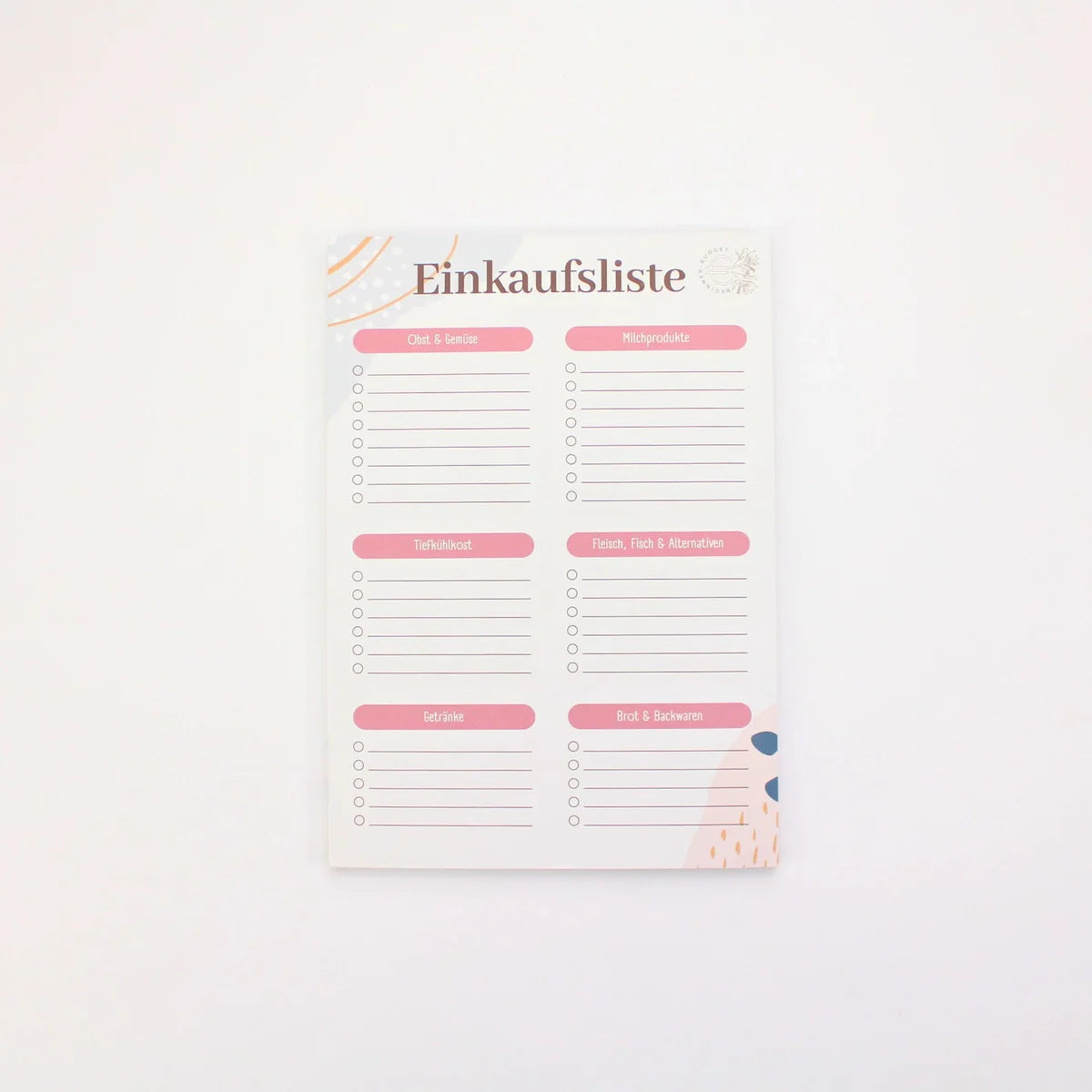 Einkaufslisten (strukturiert) - 50er Block - DIN A5
