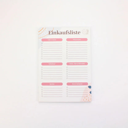 Einkaufslisten (strukturiert) - 50er Block - DIN A5