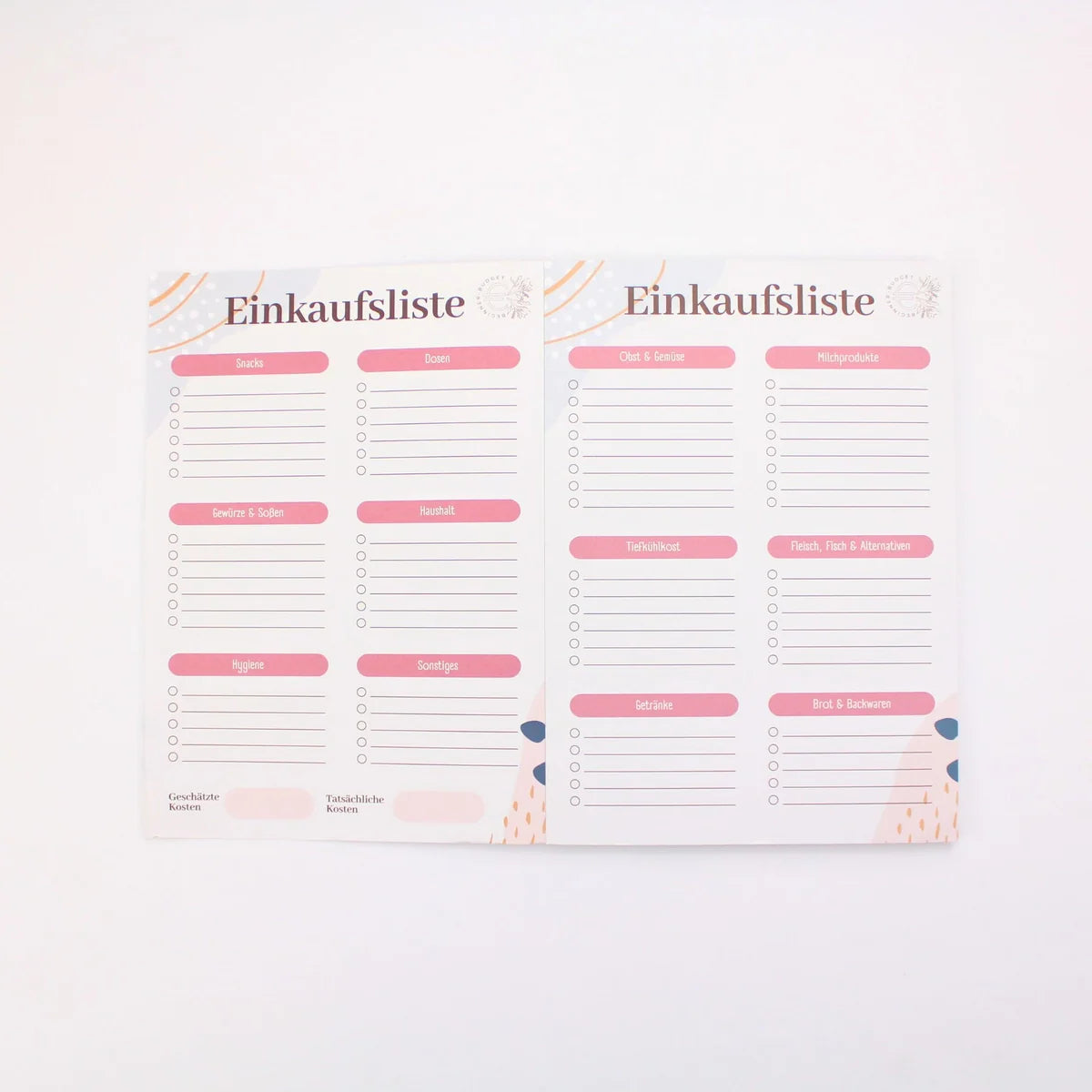 Einkaufslisten (strukturiert) - 50er Block - DIN A5