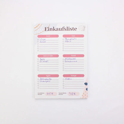 Einkaufslisten (strukturiert) - 50er Block - DIN A5