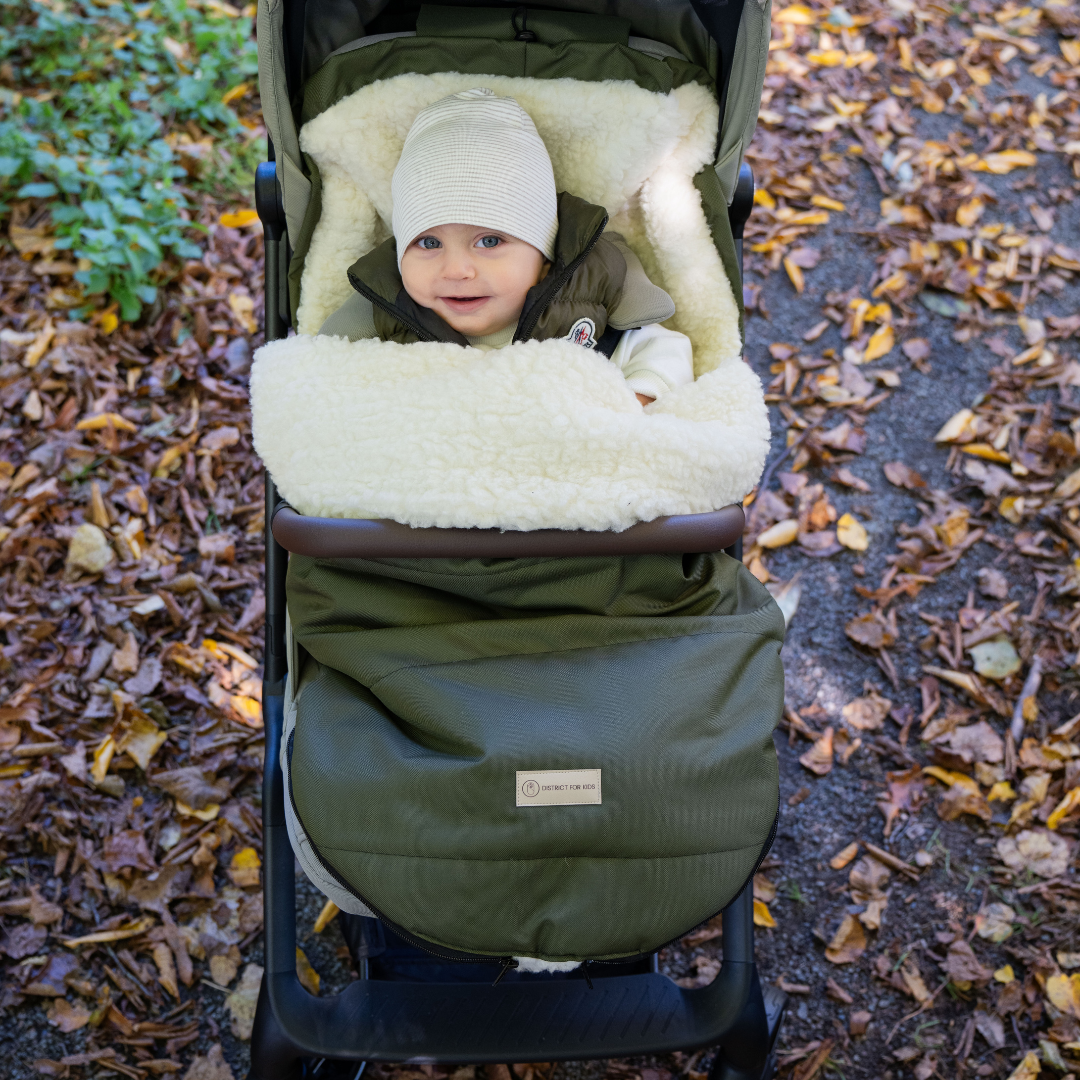 Winterfußsack wasserabweisend Innenfutter aus Merinowolle - Kinderwagen