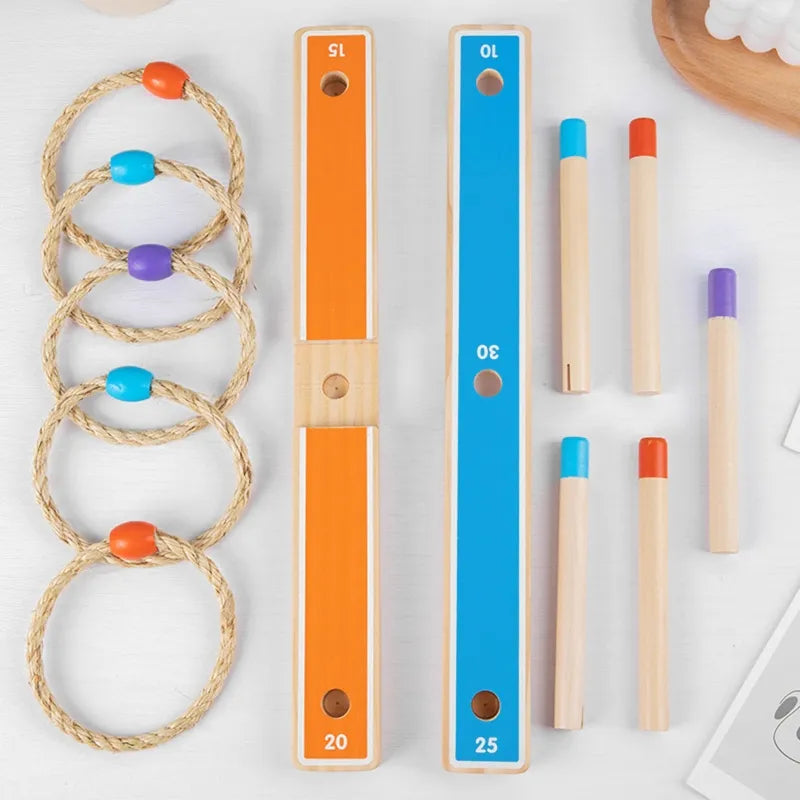 Ringwurfspiel aus Holz – Reisespiel für Kinder ab 4 Jahren | Spielzeug-Opa