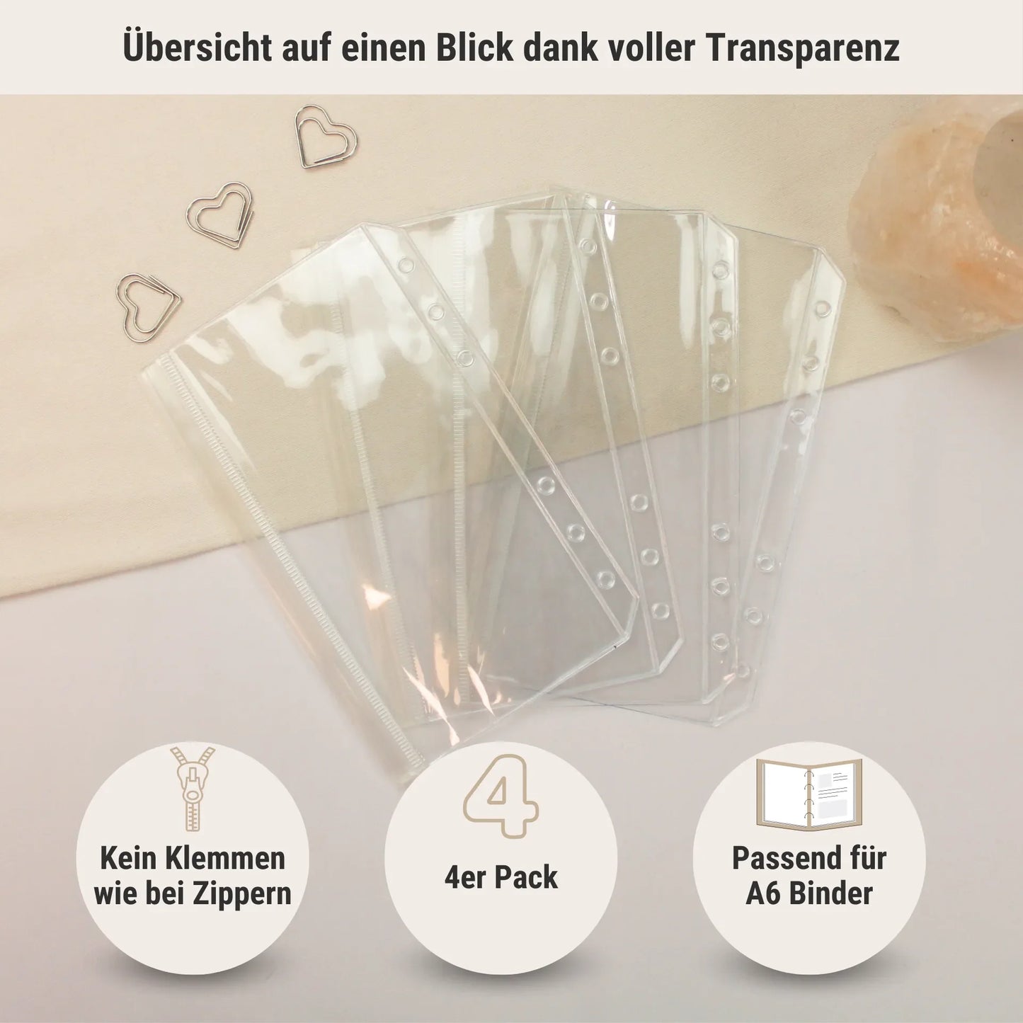 Klarsichthüllen - Personal A6 (4er Set)