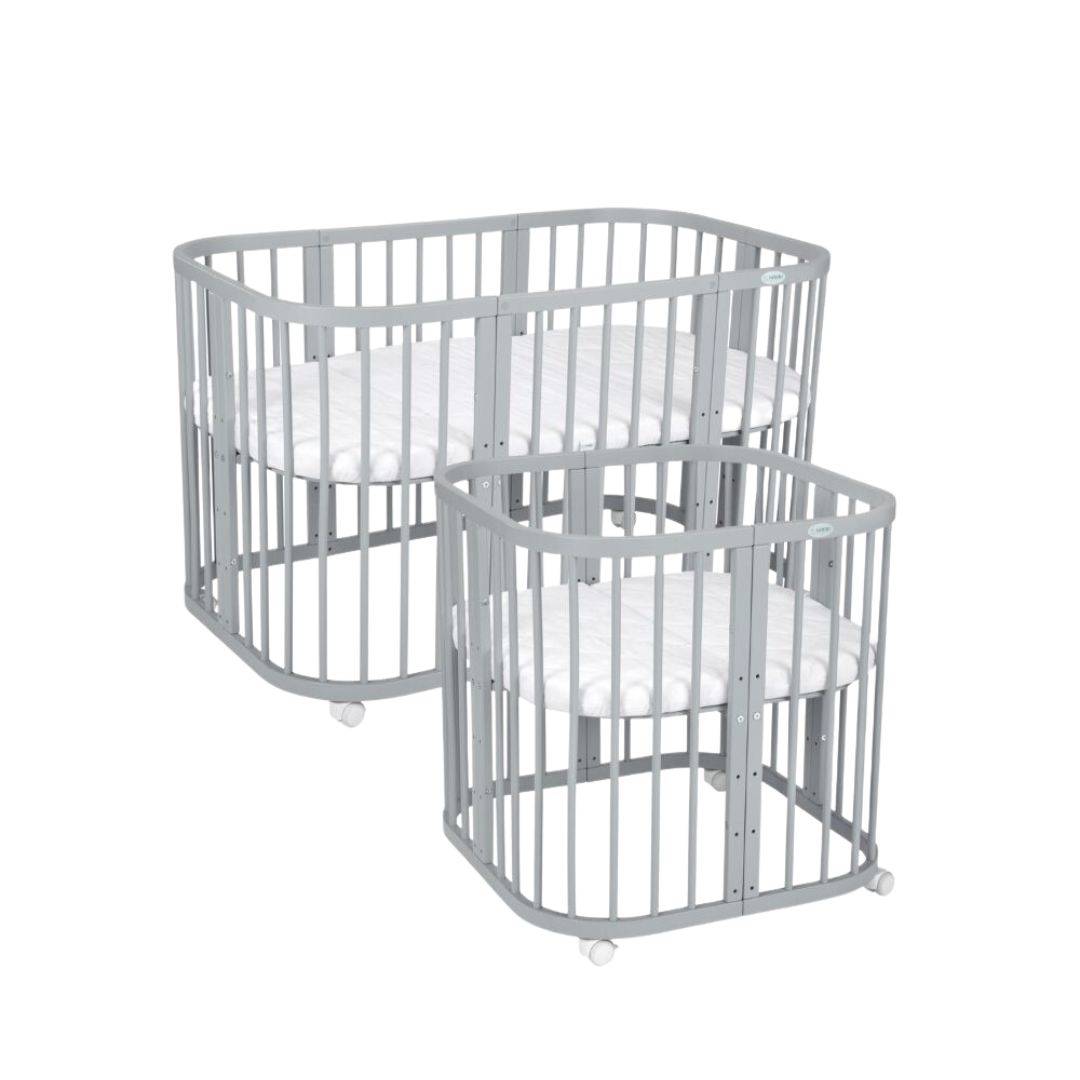 Babybett 7-in-1 – Ein Bett für viele Jahre - mitwachsend | Quadratische Form