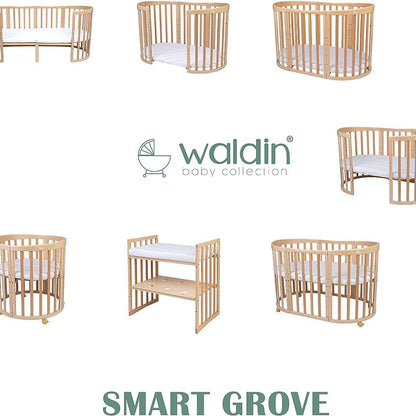 Babybett 7-in-1 – Ein Bett für viele Jahre - mitwachsend | Quadratische Form