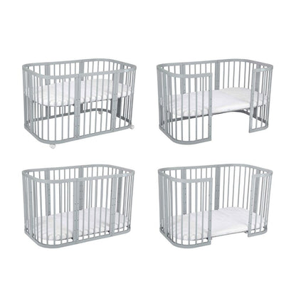 Babybett 7-in-1 – Ein Bett für viele Jahre - mitwachsend | Quadratische Form