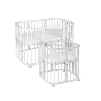 Babybett 7-in-1 – Ein Bett für viele Jahre - mitwachsend | Quadratische Form