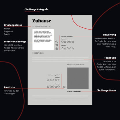 Dirty Adventures Challengebuch fürs Bett