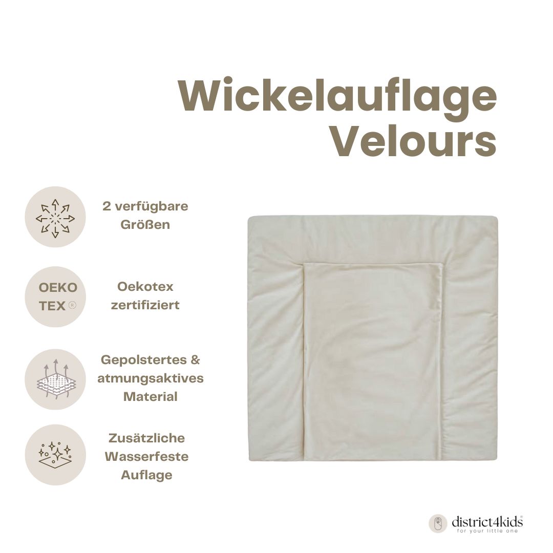 Wickelauflage Velours mit Unterlage – natürlich & kuschelig für dein Baby