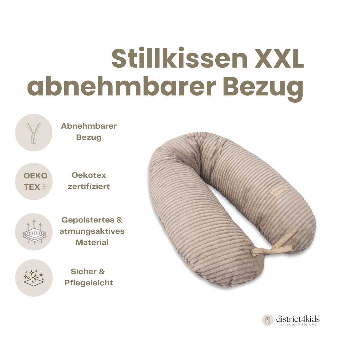 Stillkissen & Schwangerschaftskissen Cord XXL –  ergonomisch & stilvoll