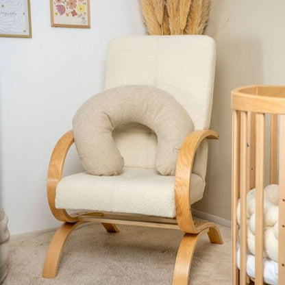 Stillkissen U-Form Teddystoff Bouclé mit abnehmbaren Bezug – ergonomisches Mondstillkissen