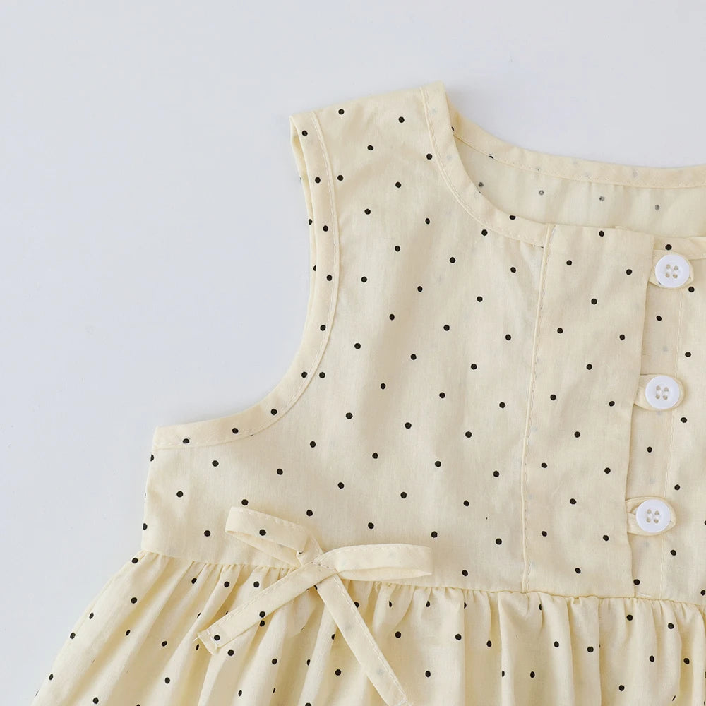 Süßes Sommer-Set für Mädchen – Polka Dot Top & Weite Hose