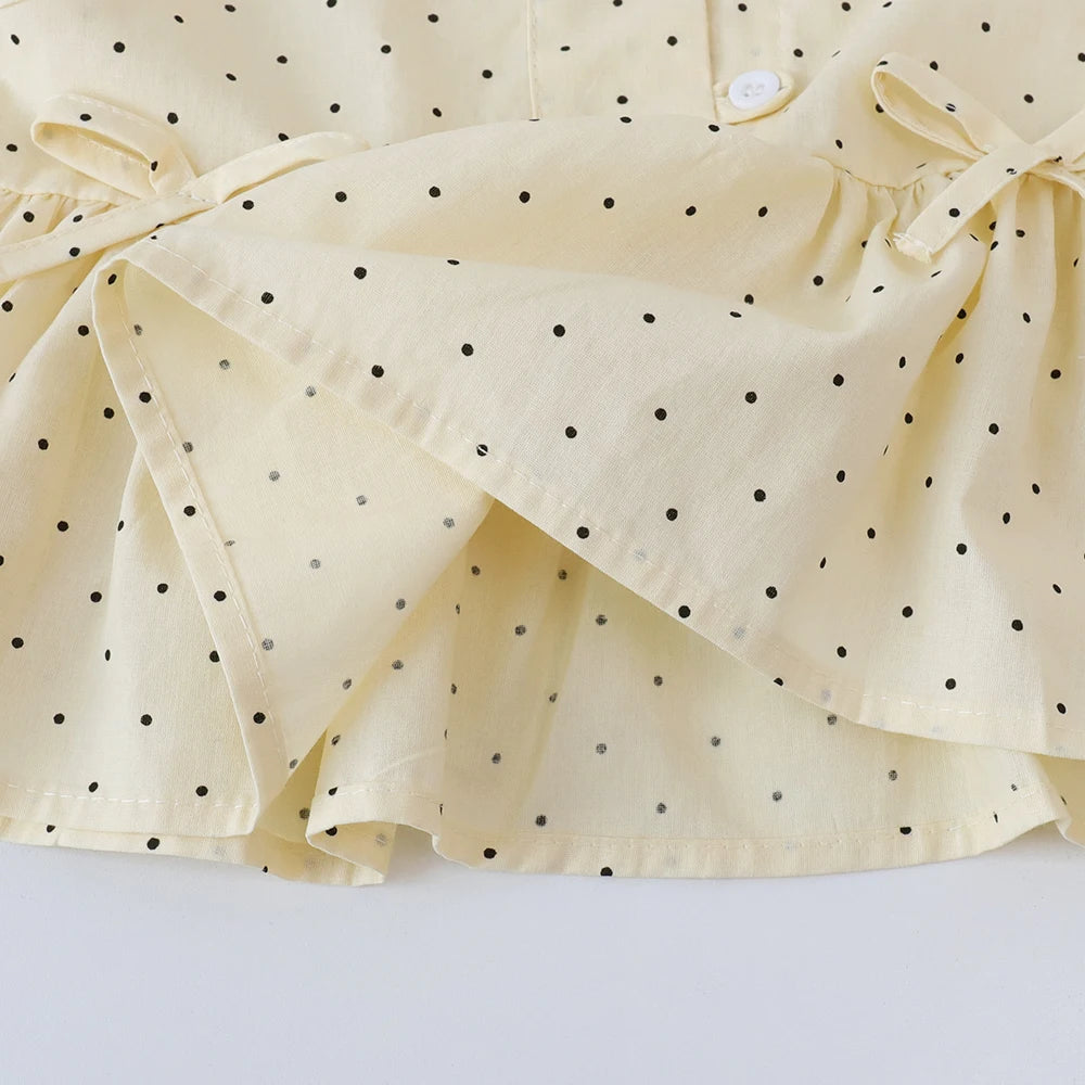 Süßes Sommer-Set für Mädchen – Polka Dot Top & Weite Hose